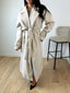 Manteau long style trench beige