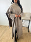 Veste cape longue taupe