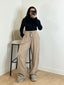 Pantalon droit taupe