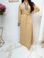 Abaya Jasmine, abaya à encolure camel