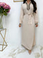 Abaya Jasmine, abaya à encolure beige