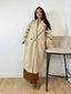 Manteau long droit beige