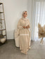 Abaya Mere fille à manches papillons, beige