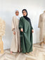 Abaya à manches crépons froncés