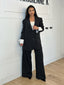 Ensemble blazer et pantalon rayure noir