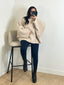 Pull style poncho beige