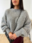 Pull boucle en laine gris