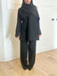 Tailleur veste cape et pantalon noir