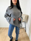 Pull long en laine gris