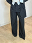 Ensemble blazer et pantalon rayure noir