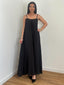 Robe bretelles avec perles noir