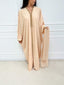 Abaya Dubai oversize + foulard beige