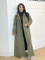 Veste trench long a bouton kaki