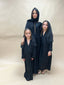 Abaya Dubai 3 boutons noir