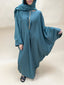 Abaya dubai 3 boutons vert