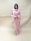 Abaya Dubai 3 boutons rose