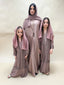 Abaya Dubai 3 boutons marron