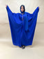 Abaya Dubai 3 boutons bleu