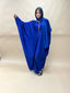 Abaya Dubai 3 boutons bleu