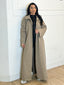 Veste trench long a bouton taupe