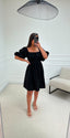 Robe manche bouffante noir