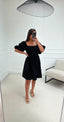 Robe manche bouffante noir