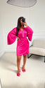 Robe en satin courte fushia