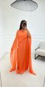 Ensemble robe et cape orange