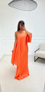 Robe effet froufrou orange