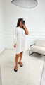 Robe 1 manche en lin blanc