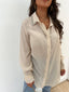 Chemise strass sur le col beige