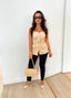 Bustier similicuir beige