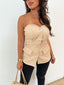 Bustier similicuir beige