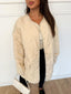 Doudoune large oversize beige