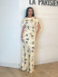 Robe fleuri satiné jaune