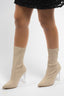 Bottine chaussette et talons transparent beige