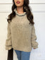 Pull effet ballon col haut taupe