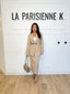 Ensemble blazer et jupe longue droite beige