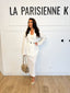 Ensemble blazer et jupe longue droite blanc