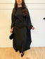 Robe fluide a ceinturé style cape noir