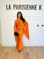 Robe longue manche évasé orange