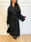 Robe kimono long ceinturé noir