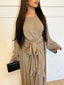 Ensemble robe a nouer et kimono camel