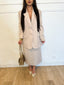 Ensemble tailleur blazer large et jupe beige