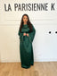 Robe perlées aux poignets vert émeraude