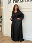 Ensemble robe et kimono manches strass noir