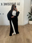 Ensemble abaya sans manche et kimono noir