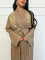 Kimono broderie buste taupe