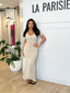 Robe longue chic beige