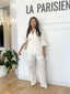 Ensemble chemise et pantalon en lin blanc